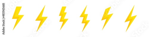 Thunder icon. Flash bolt lightning vector icon. Electric energy sign isolated on white background.