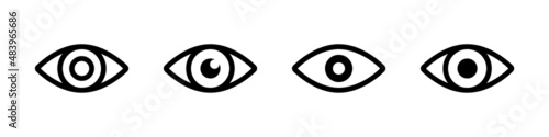Eye icon vector set. Eyesight vision sign. Eye modern symbol isolated on white background.