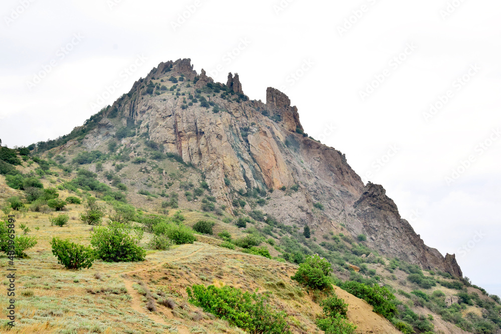 a view of the oldest volcano of the Crimea. Crimean peninsula