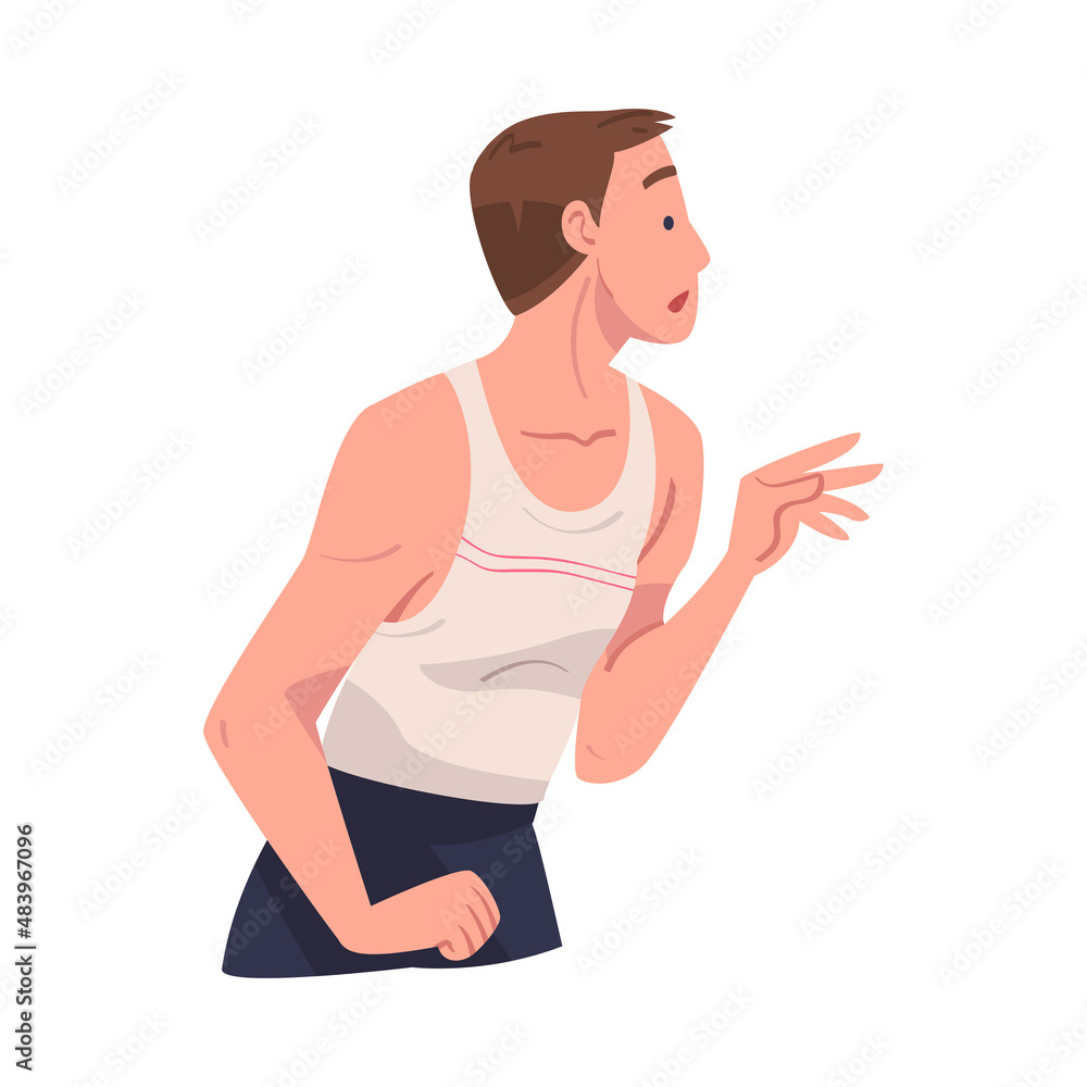 Man Looking at Something Interesting and Gasping in Amazement Vector Illustration Man Looking at Something Interesting and Gasping in Amazement Vector Illustration