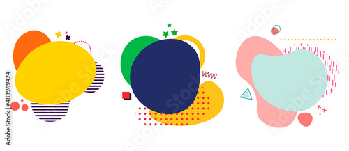 Abstract pop art color paint splash pattern background. Memphis geometry background