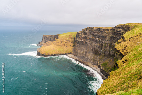Landscape from the Cliffs of Moher on a winter day in County Clare, Ireland