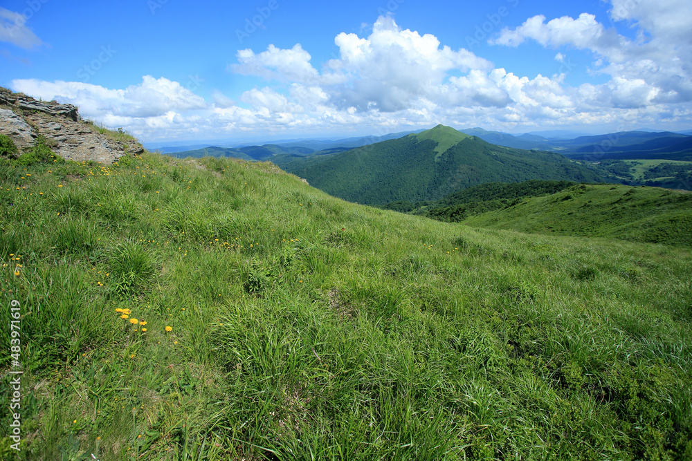 Polonyna Wetlinska in Bieszczadzki National Park (Poland).