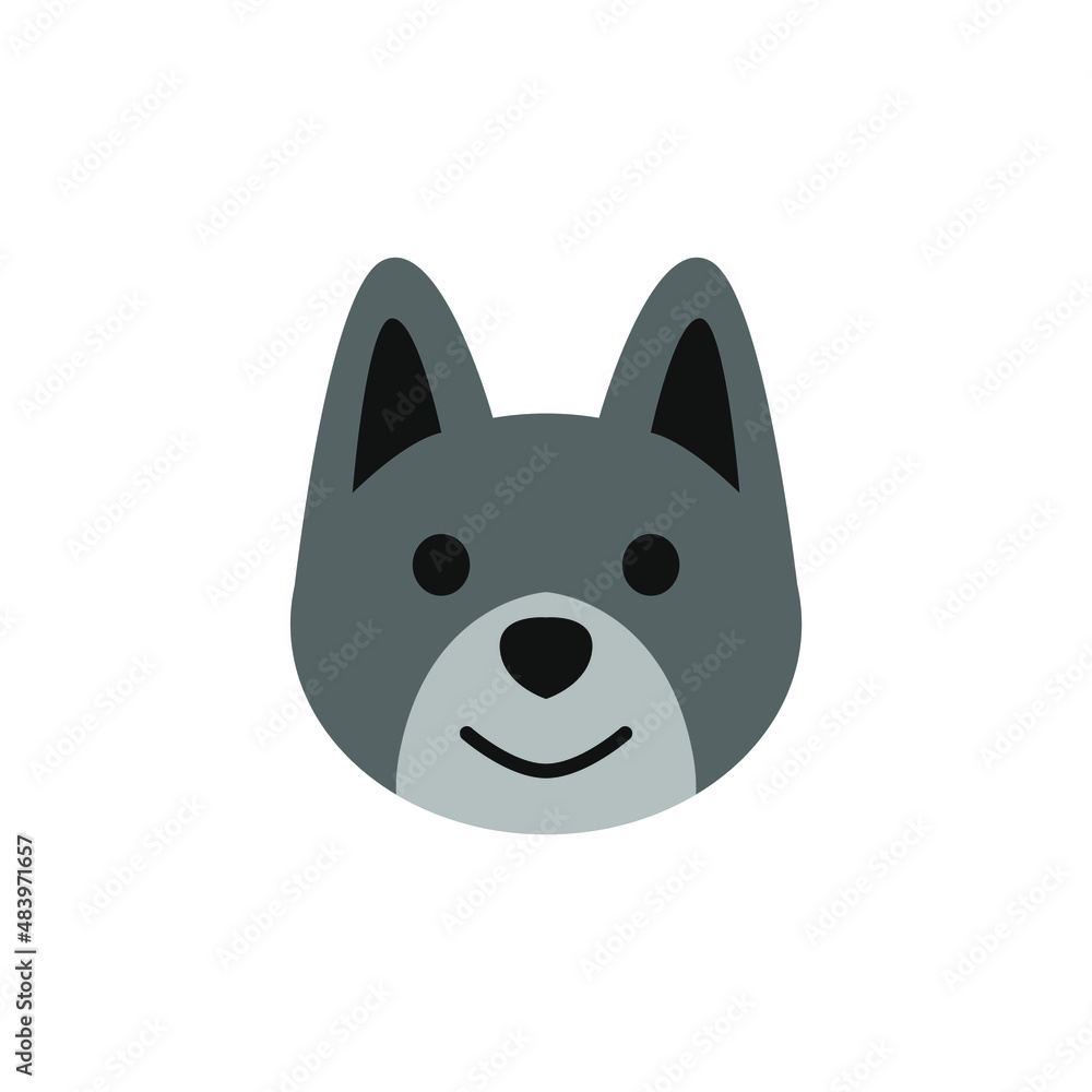 Cartoon illustration of wolf's head. vector illustration of dog's head. Cartoon illustration of wolf's head. vector illustration of dog's head.