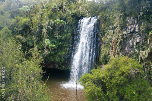 Scenic view of Magura Waterfall and Queen caves at Aberdare National Park, Kenya