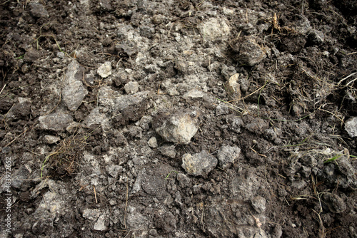 Obraz na płótnie Soil in a plowed field (eastern Poland, near Slawatycze) w salonie