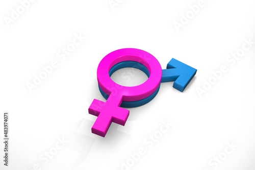 gender symbol man woman 3D