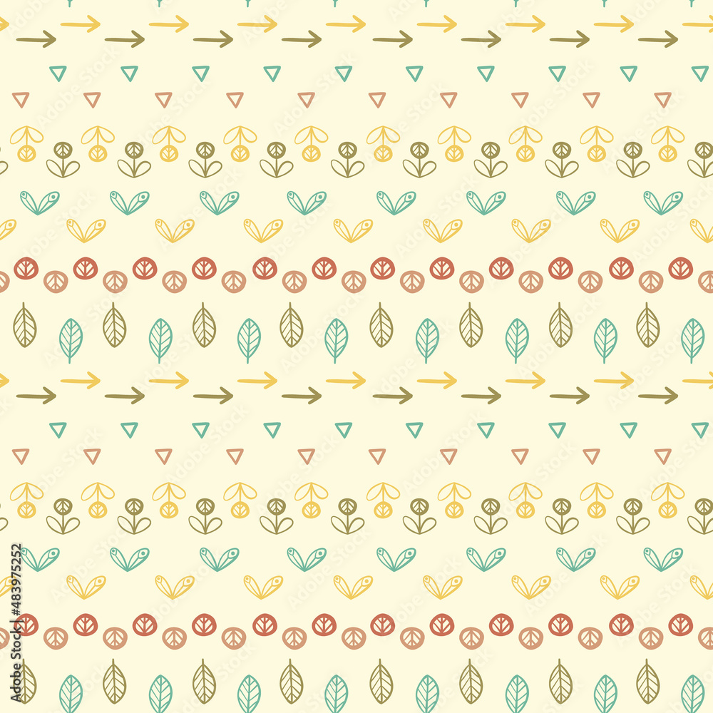 Hand Drawn ethnic abstract seamless pattern, bohemian vector background. Hand Drawn ethnic abstract seamless pattern, bohemian vector background.