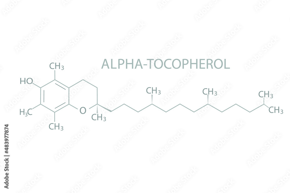 Alpha-tocopherol molecular skeletal chemical formula.	
