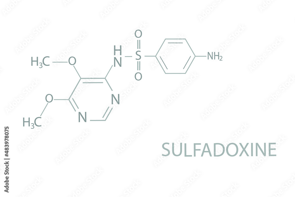 Sulfadoxine molecular skeletal chemical formula.	
