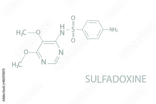 Sulfadoxine molecular skeletal chemical formula.	
 photo