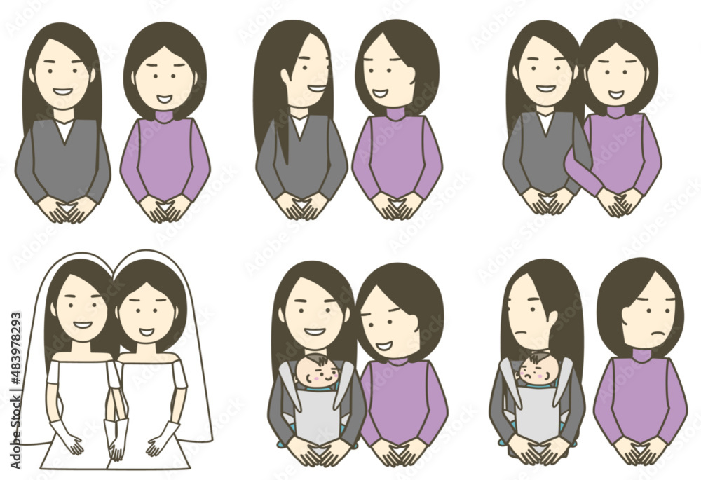 gay or lesbian family illustration on vector gay or lesbian family illustration on vector