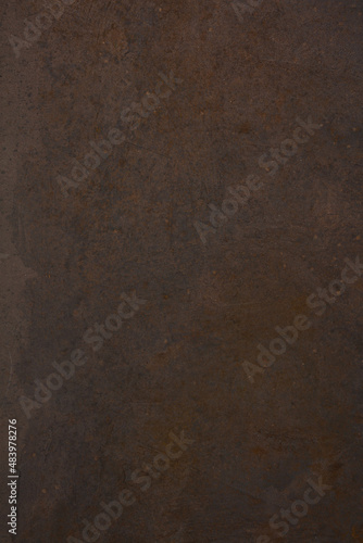 The texture of the dark Iron cast iron sheet with rust.