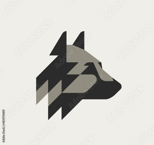 German Shepherd Abstract Minimalist Vector Logo. Geometric Illustration.