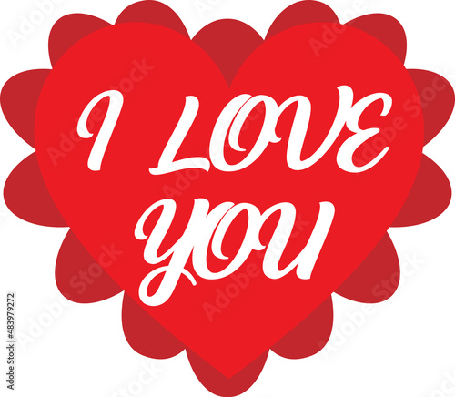 I love you lettering, postcard, Valentine's Day sticker, valentine, Valentine's Day illustration, love confession holiday card