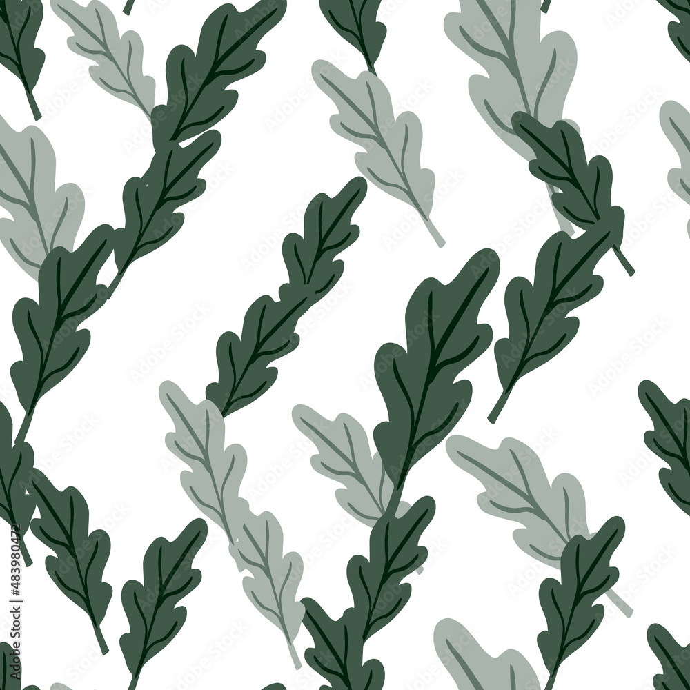 Oak leaf seamless pattern. Plant background. Oak leaf seamless pattern. Plant background.