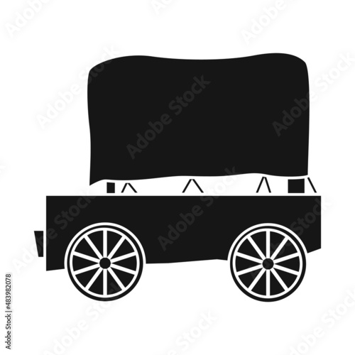 Vector illustration of stagecoach and old icon. Graphic of stagecoach and brougham stock symbol for web. photo
