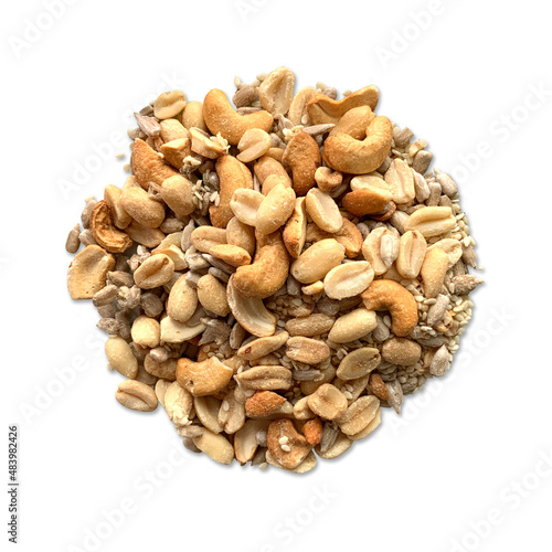 seeds and nuts isolated on white
