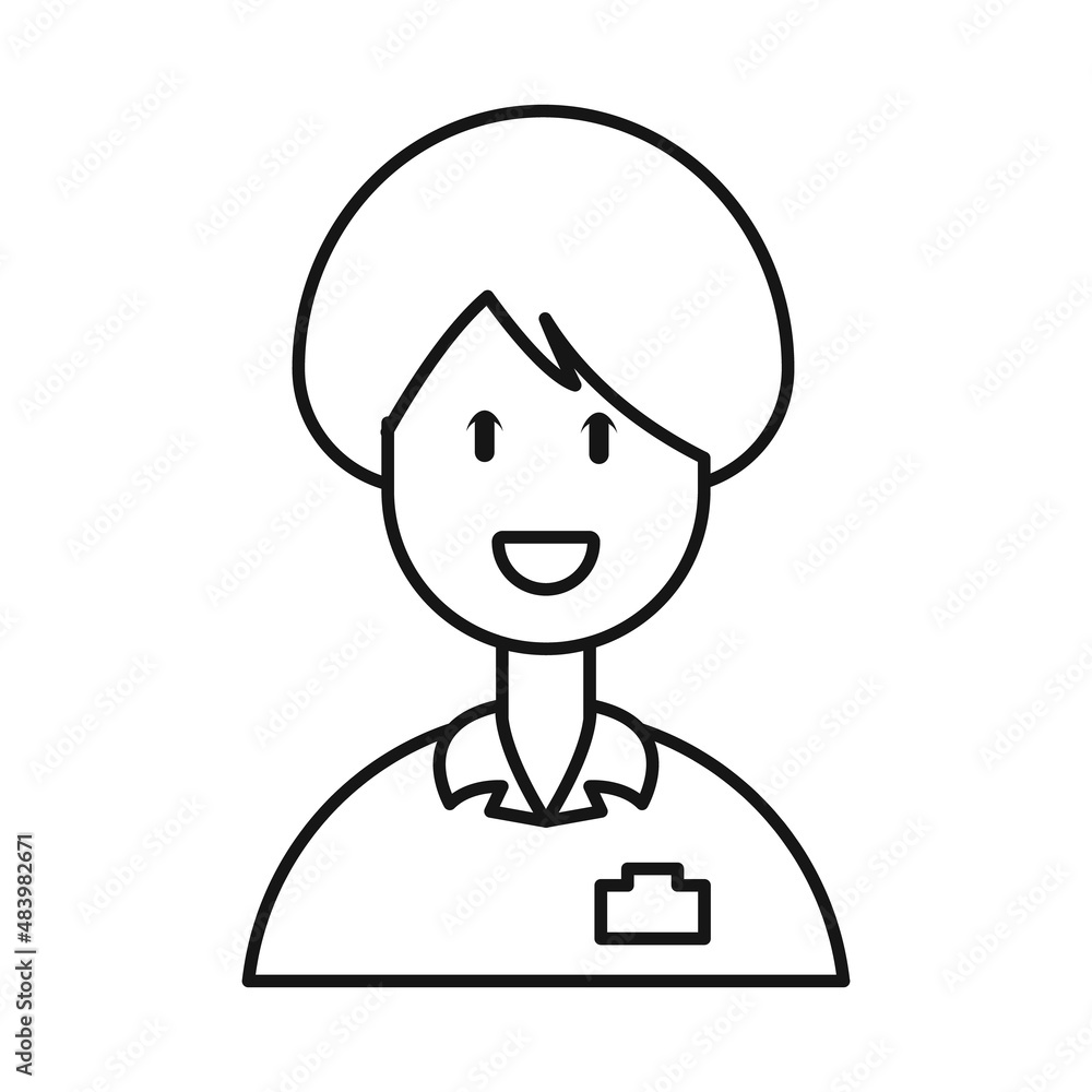 Vector illustration of doctor and therapist symbol. Collection of doctor and women stock symbol for web.