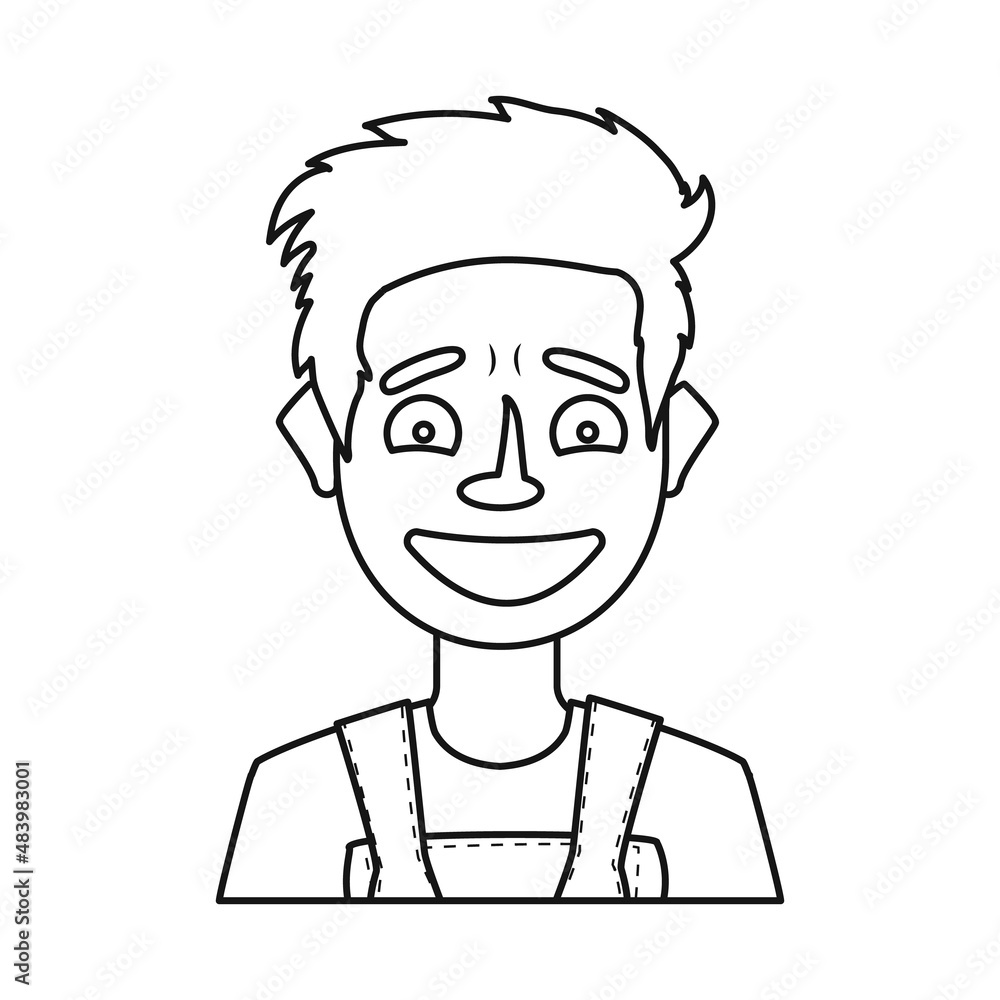 Vector design of guy and laugh icon. Collection of guy and happy stock symbol for web.