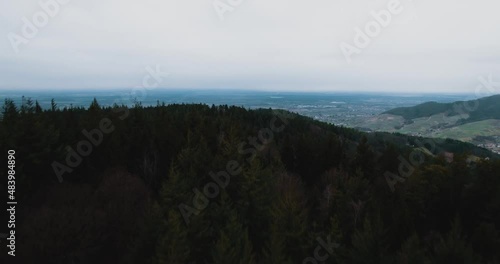 Landscape Drone Reveal over Mountain Forest