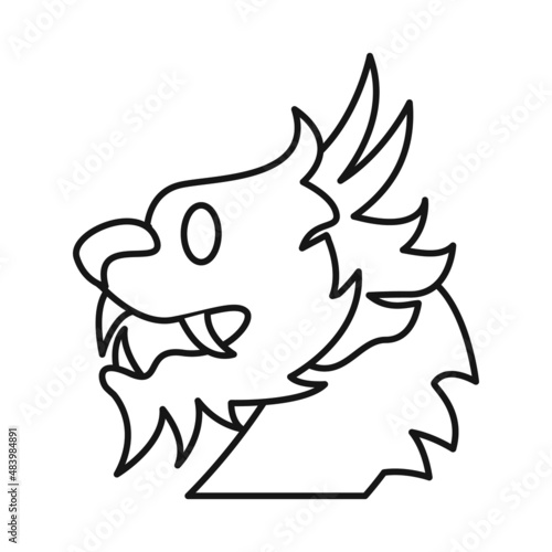 Isolated object of dragon and zodiac symbol. Set of dragon and tattoo stock vector illustration.