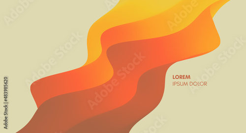 3D abstract wavy background with modern gradient colors. Motion sound wave. Vector illustration for banner, flyer, brochure, booklet, presentation or websites design.