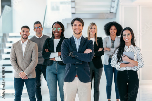 Fotografija Shot of successful business multiage team posing and looking at camera in modern startup