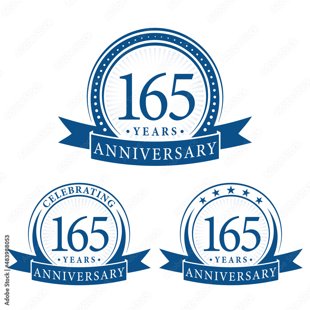 165 years anniversary logo collections. Set of 165th Anniversary logotype template. Vector and illustration. 165 years anniversary logo collections. Set of 165th Anniversary logotype template. Vector and illustration.