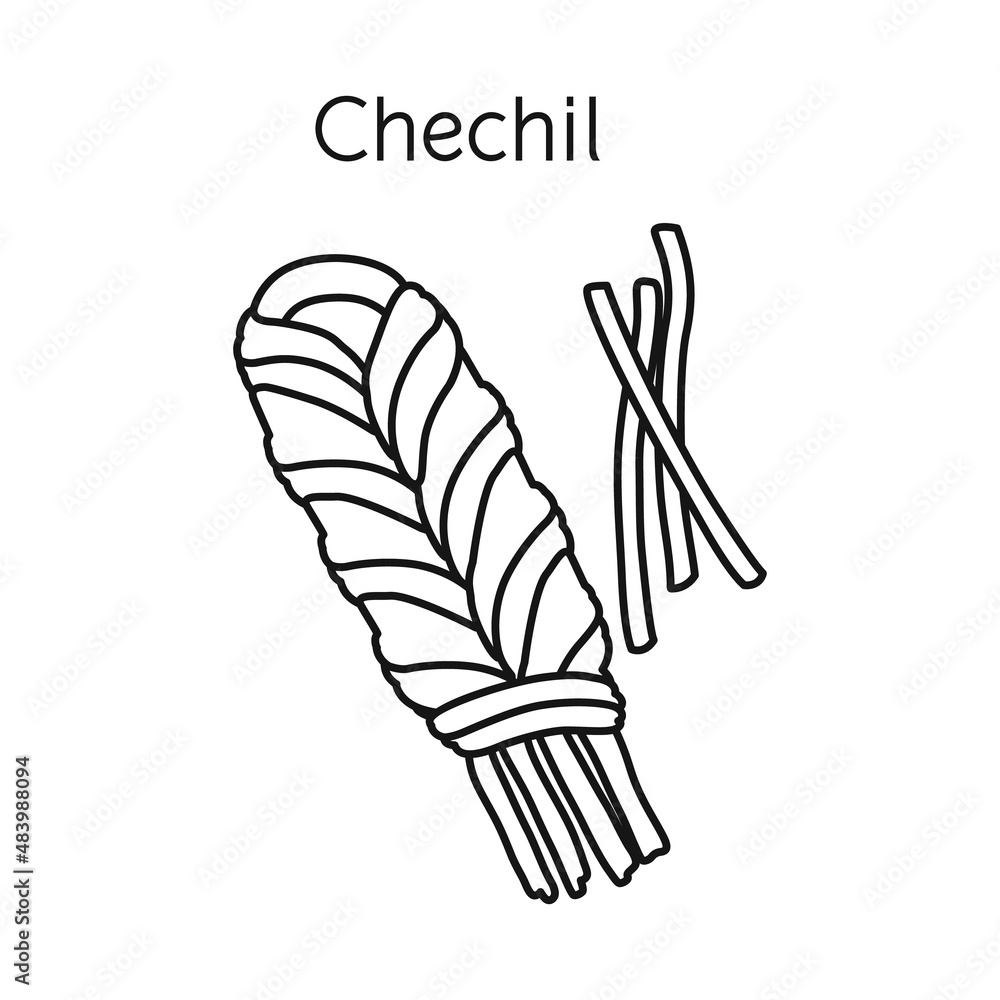 Fototapeta premium Vector design of chechil and cheese symbol. Web element of chechil and meal vector icon for stock.