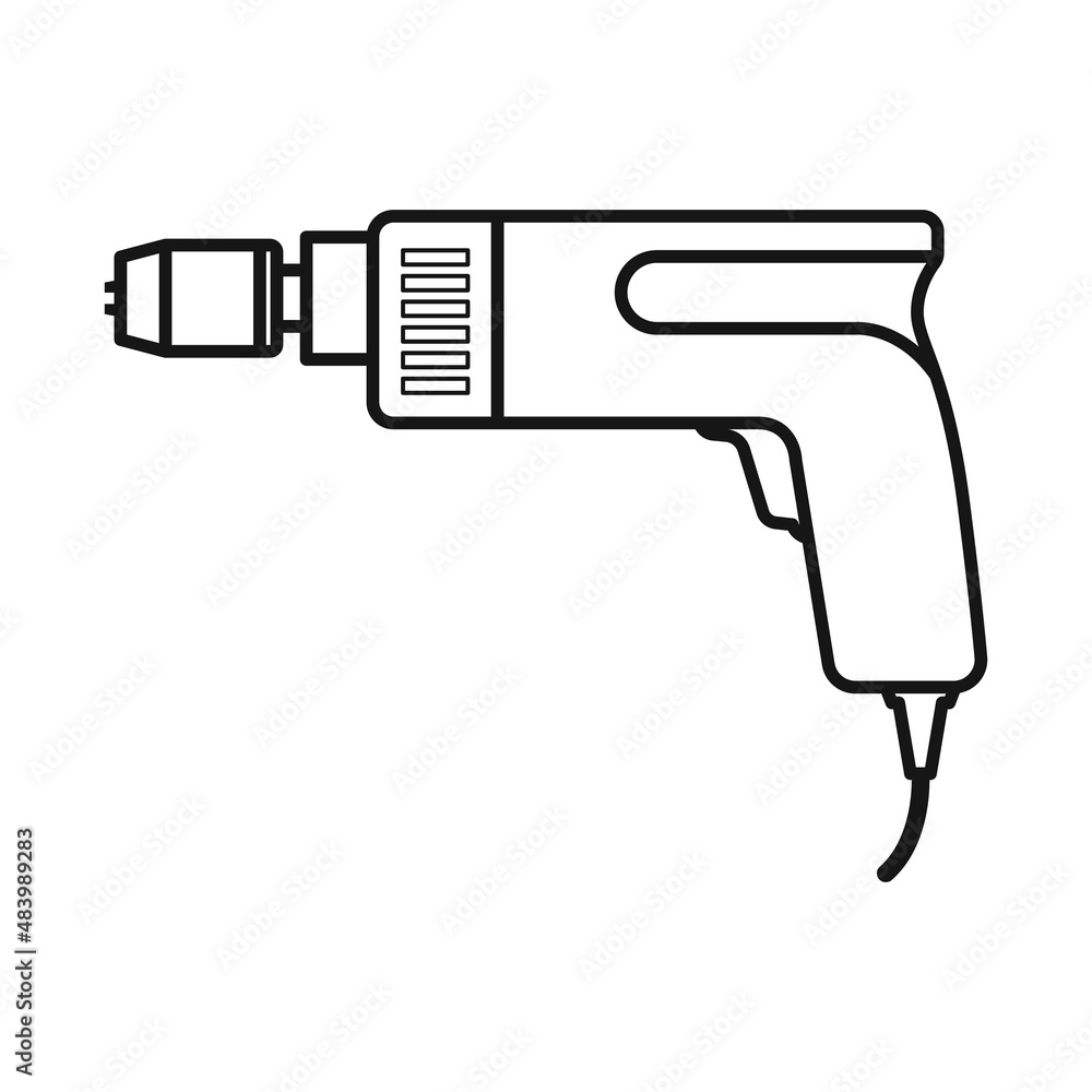 Isolated object of drill and screwdriver symbol. Graphic of drill and instrument stock vector illustration.