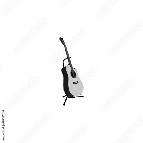 Vector illustration of an acoustic guitar. Plucked musical instruments