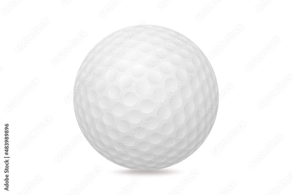 Golf ball isolated on white background, full depth of field, clipping path. Traditional white golf ball for sport. Golf ball isolated on white background, full depth of field, clipping path. Traditional white golf ball for sport.