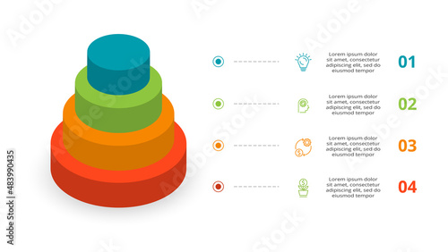 Vector pyramid up arrows infographic, diagram chart, triangle graph presentation. Business timeline concept with 4 parts