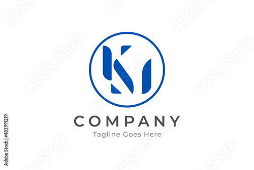 KM Logo. modern and minimalist style. usable for brand and company logos. flat design logo vector illustration