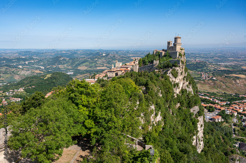 Vista della Monte Titano e centro storico della Città di San Marino