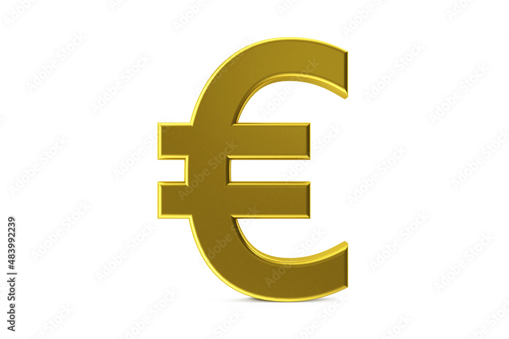 Golden euro symbol. Euro sign. 3D euro sign. 3D illustration. Golden euro symbol. Euro sign. 3D euro sign. 3D illustration.