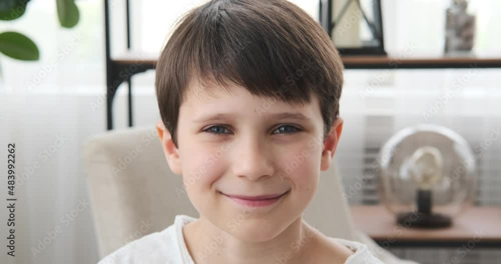 Portrait of a cute boy smiling at home Portrait of a cute boy smiling at home