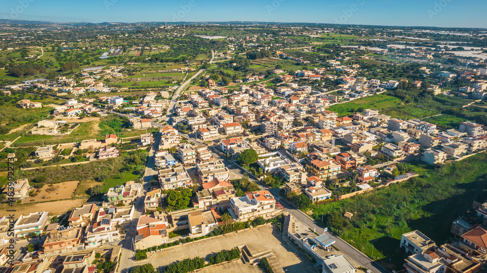 Aerial View of Cava d'Aliga, Scicli, Ragusa, Sicily, Italy, Europe