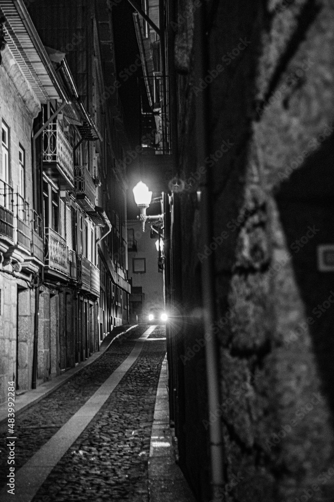 Mistery street in the old town at Night