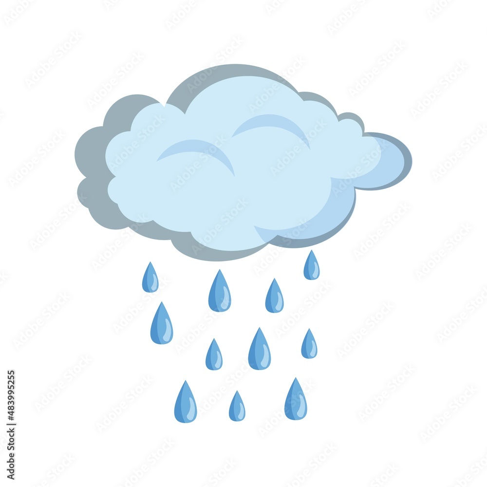 Vectorillustration of a cloud and drops Vectorillustration of a cloud and drops