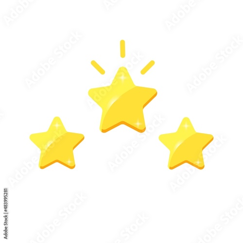 Vector illustration og rating golden stars isolated on white