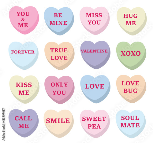 vector conversation hearts
