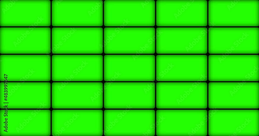 multi screen display with chroma key green screen, on black background
