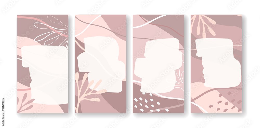 Set of backgrounds for posts and stories in social networks. Stylish background in pastel beige colors for adding text. Promotion and publication of posts. Set of backgrounds for posts and stories in social networks. Stylish background in pastel beige colors for adding text. Promotion and publication of posts.