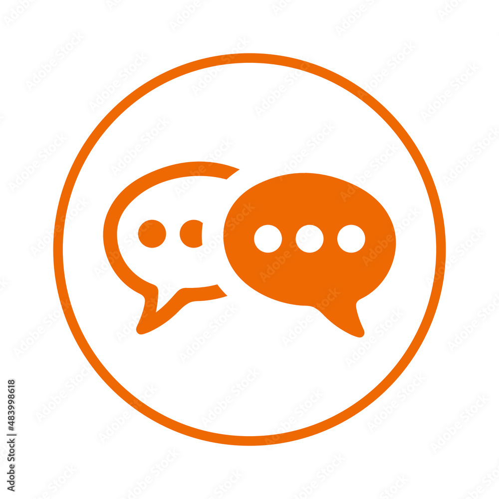 Bubble, chat, chatting icon. Orange vector sketch. Bubble, chat, chatting icon. Orange vector sketch.