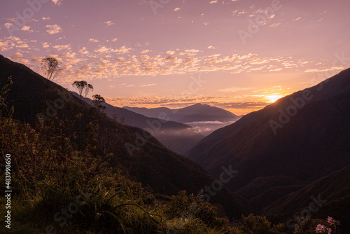 sunset in the mountains