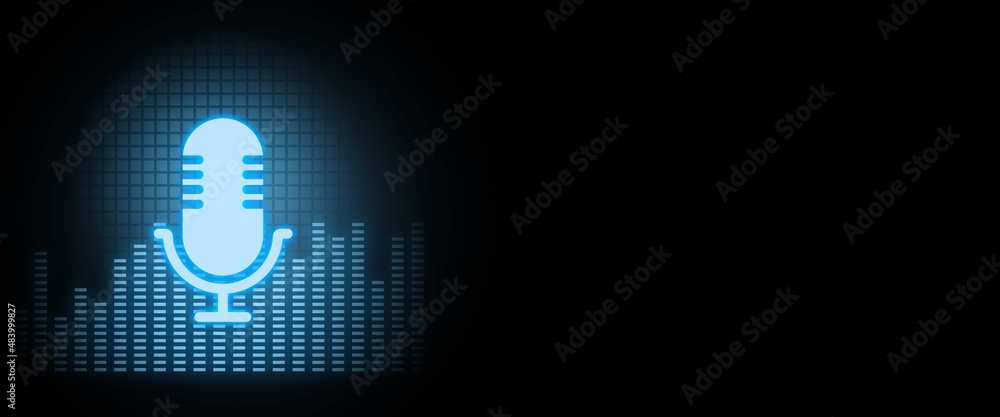 Fototapeta premium Podcast and radio host concept copy space