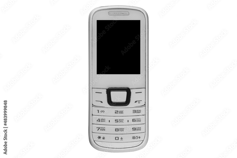 Old cell phone isolated on white background. Old cell phone isolated on white background.