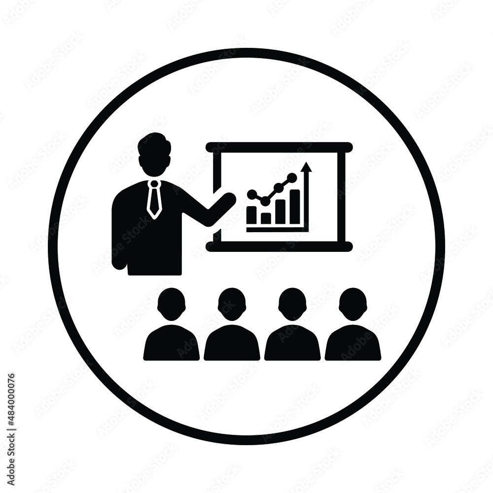 Business, Presentation icon. Black vector design. Business, Presentation icon. Black vector design.